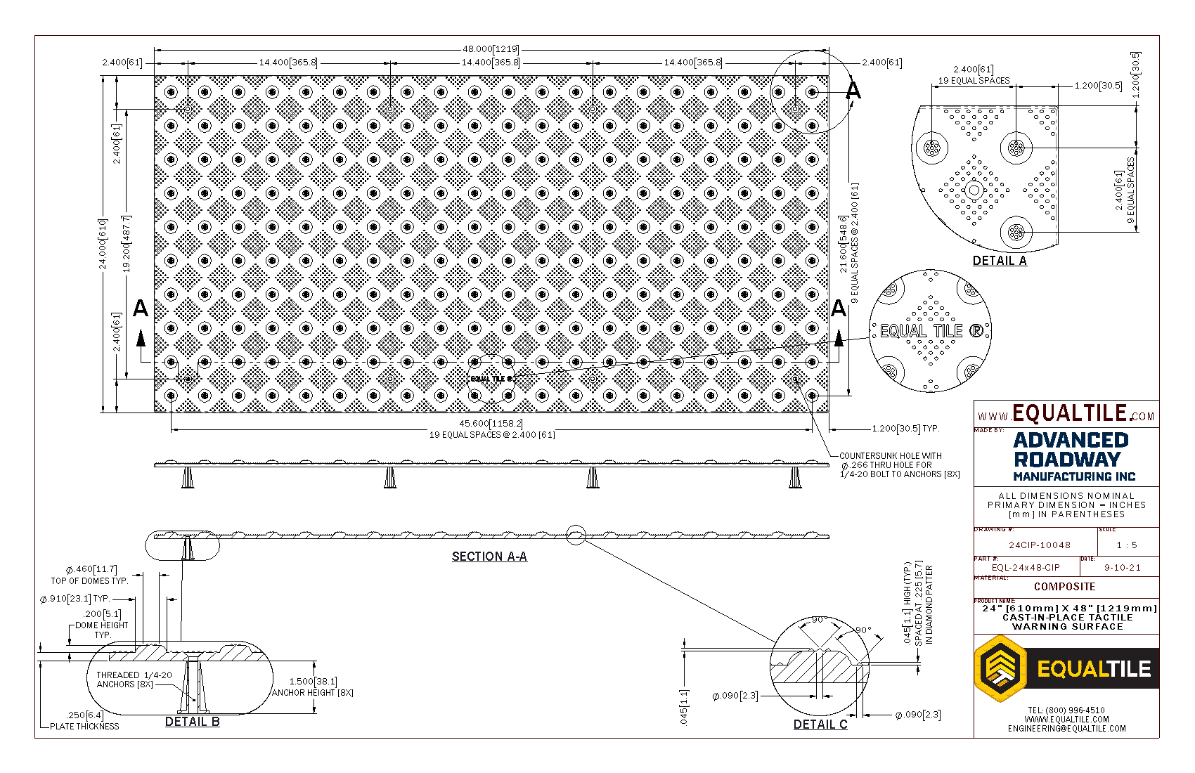 CIP Tactile Warning Surface 2X4