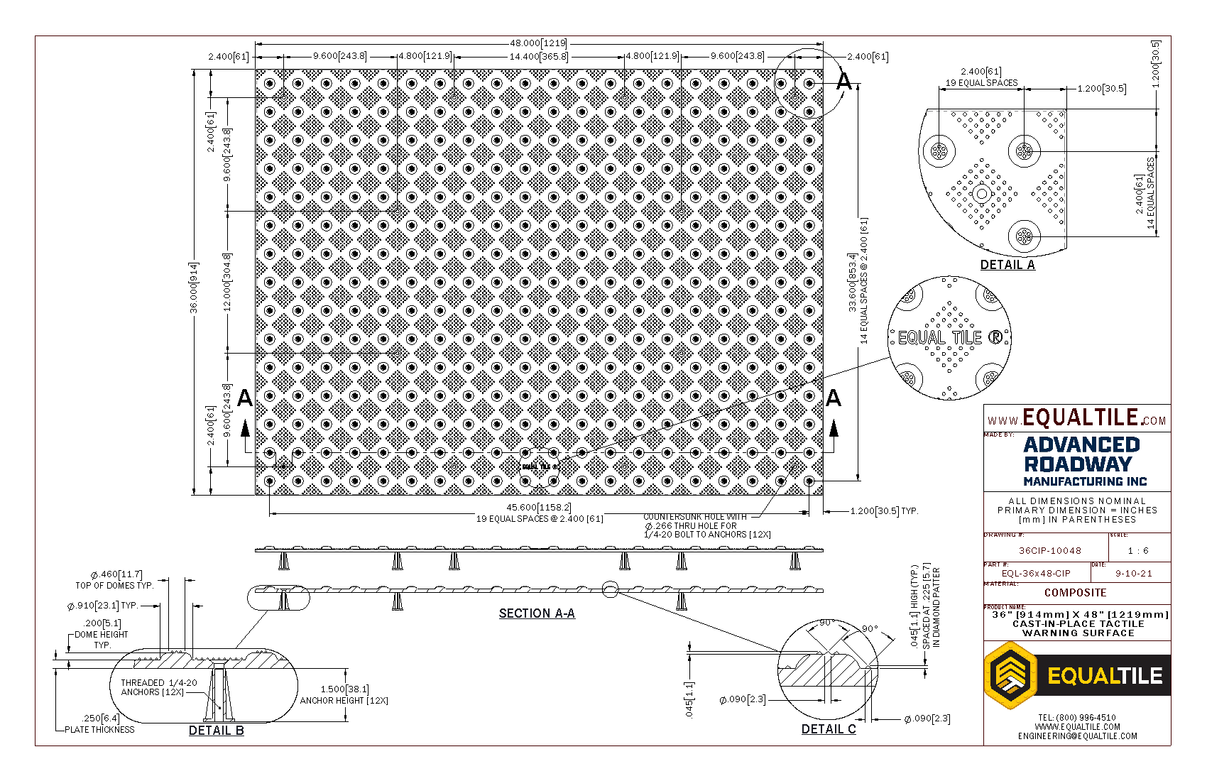 CIP Tactile Warning Surface 3X4