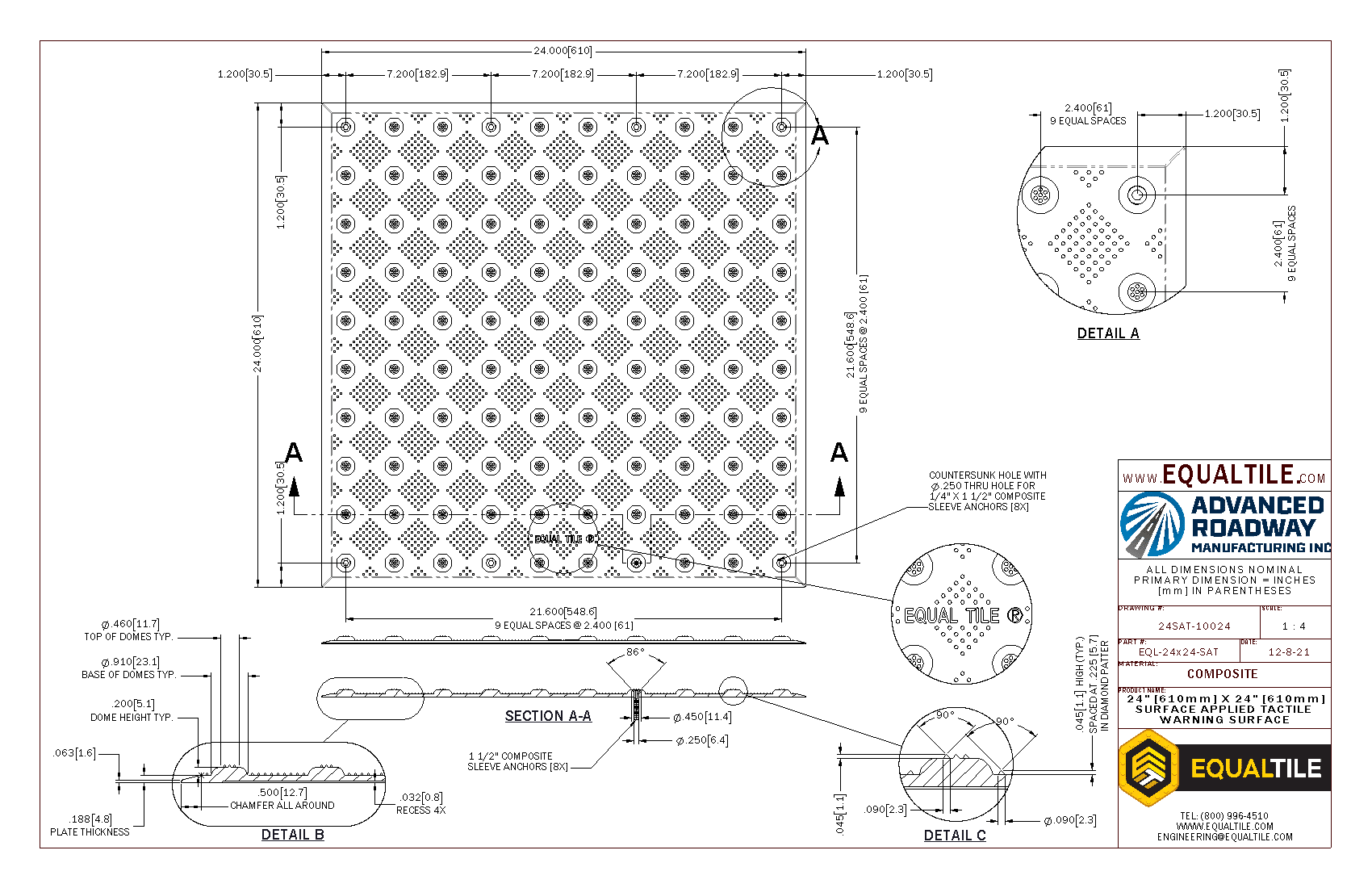 SAT Tactile Warning Surface 2X2