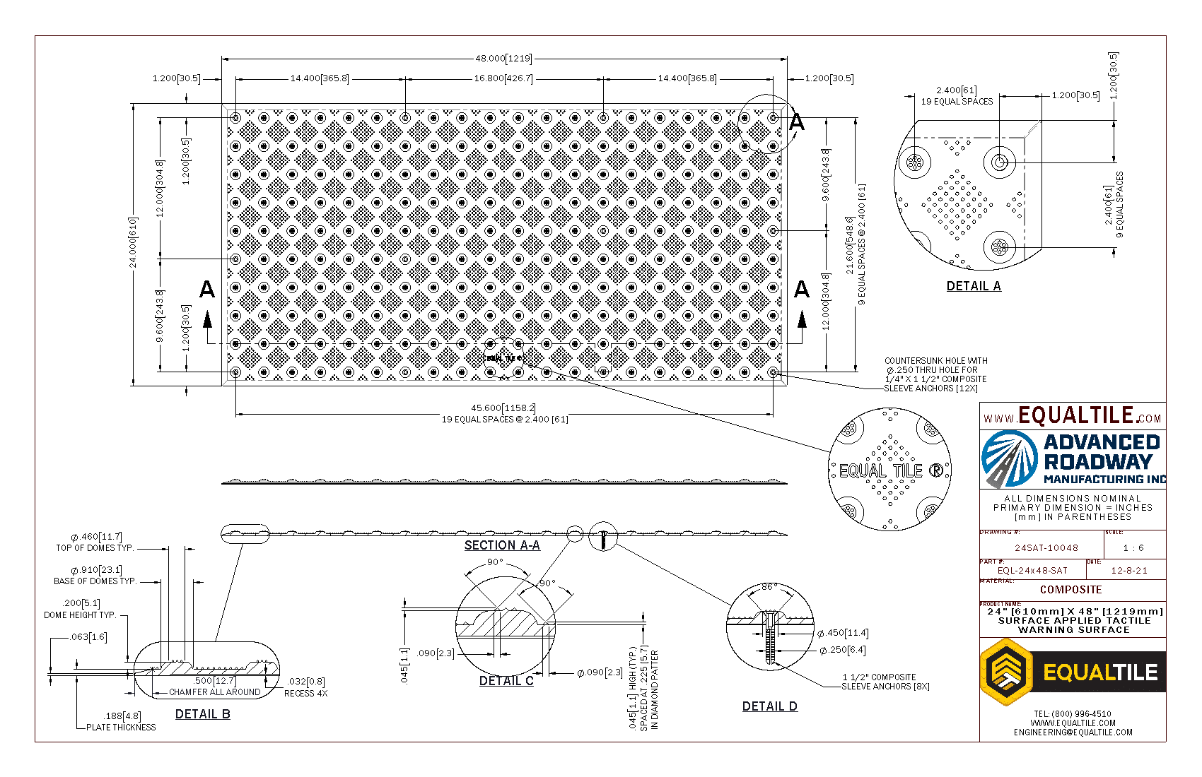 SAT Tactile Warning Surface 2X4